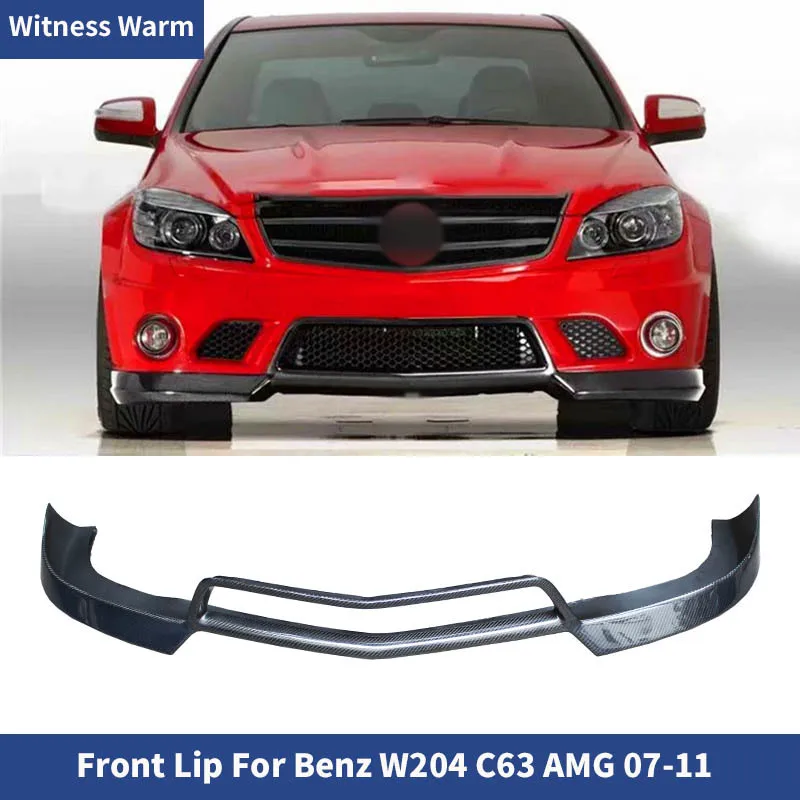 for Mercedes-benz C-class W204 C204 Amg C63 Sedan Coupe 2007- 2011 Front Bumper Lip Spoiler Splitters Carbon Fiber and Frp