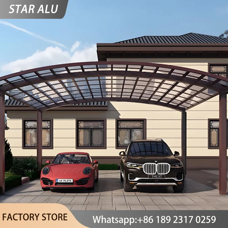 Heavy Duty Polycarbonate Carport Canopy Aluminum Outdoor Parking Shelter Weather Resistant Vehicle Garage for Garden Yard