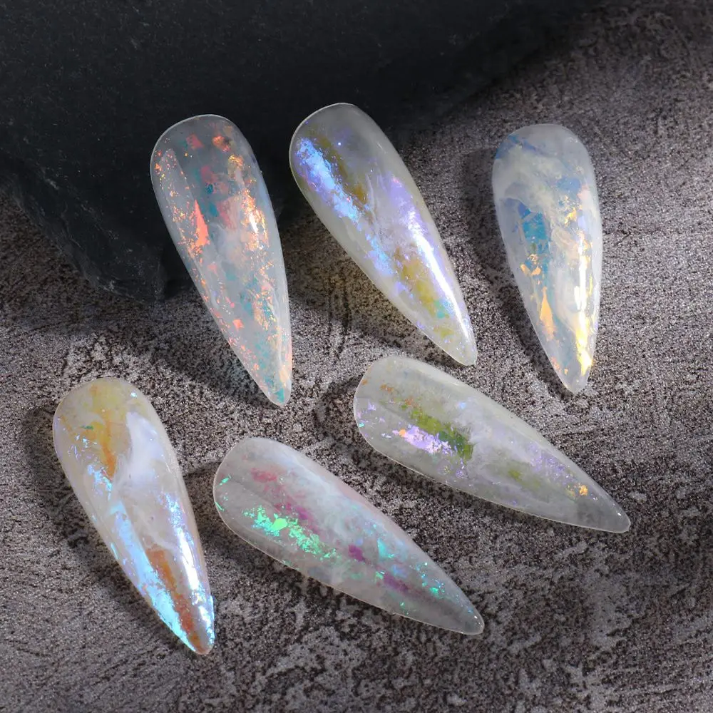 3D Nail Glitter Iridescent Holographic Nail Edelweiss Powder Aurora Nail Flakes Glitter Nail Sequins Irregular Nail Paillette