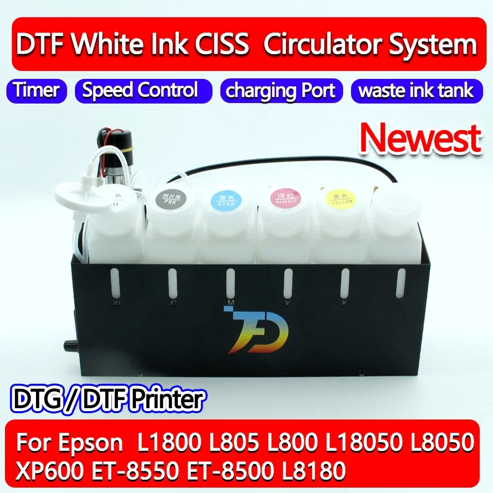 

ET8550 8550 CISS DTF White Ink Circulation System Machine for Epson L18050 L8050 L1800 L800 L805 XP600 8500 Ink Kit Time Control