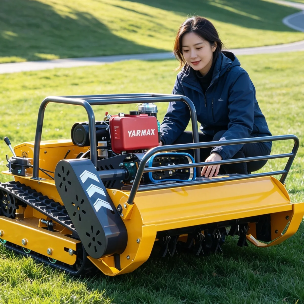 Customized Lawn Mower Petrol Remote Control Robotic Lawn Mower Flail Mower Intelligent Equipment For Villa Orchard