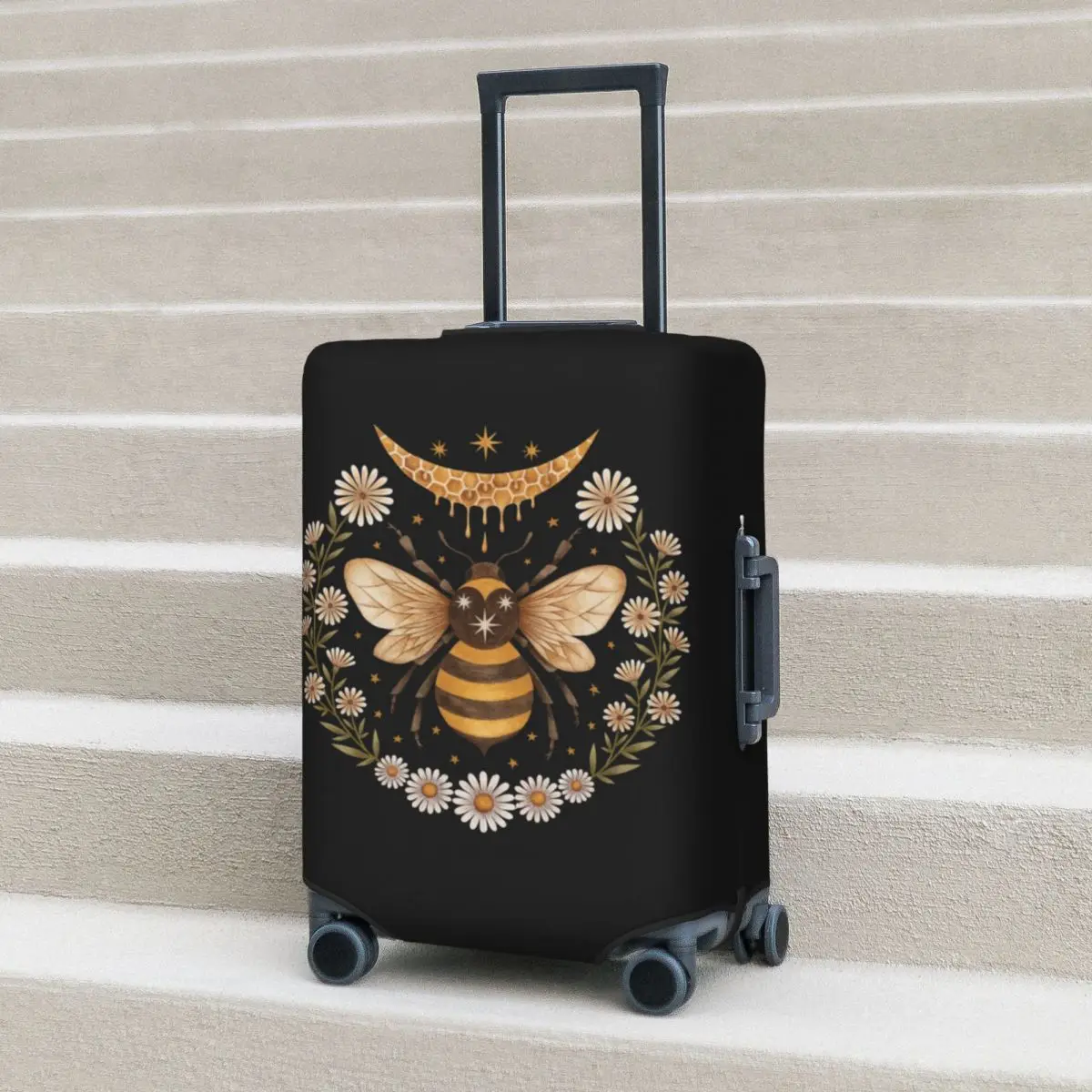 

Boho Honey Moon Bee Suitcase Cover Mystic Travel Flight Practical Luggage Accesories Protector