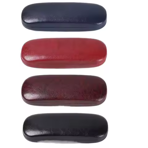 Portable Leather Glasses Case For Women Men Waterproof Hard Frame Eyeglass Case Reading Glasses Box Black Spectacle Cases