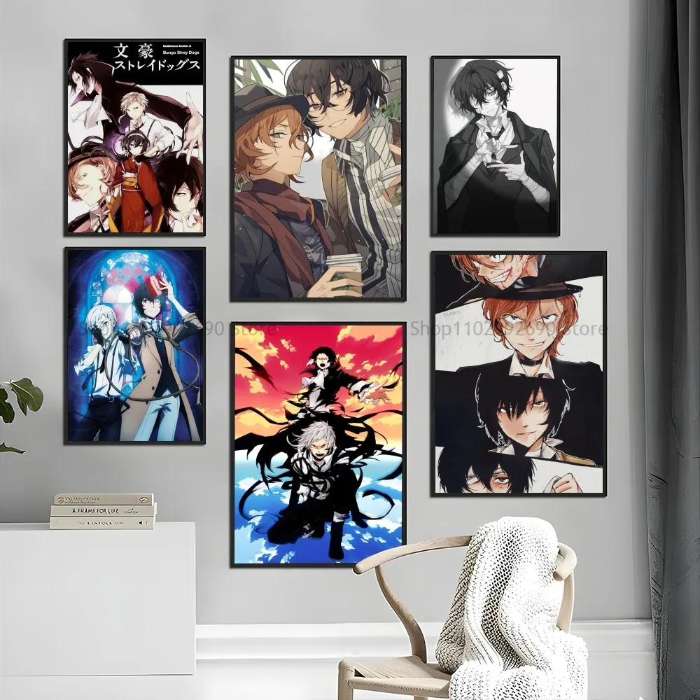 1pc Anime Bungo Stray Dogs Poster Wall Sticker Bedroom Bedside Decoration Modern Art Indoor Hanging Painting