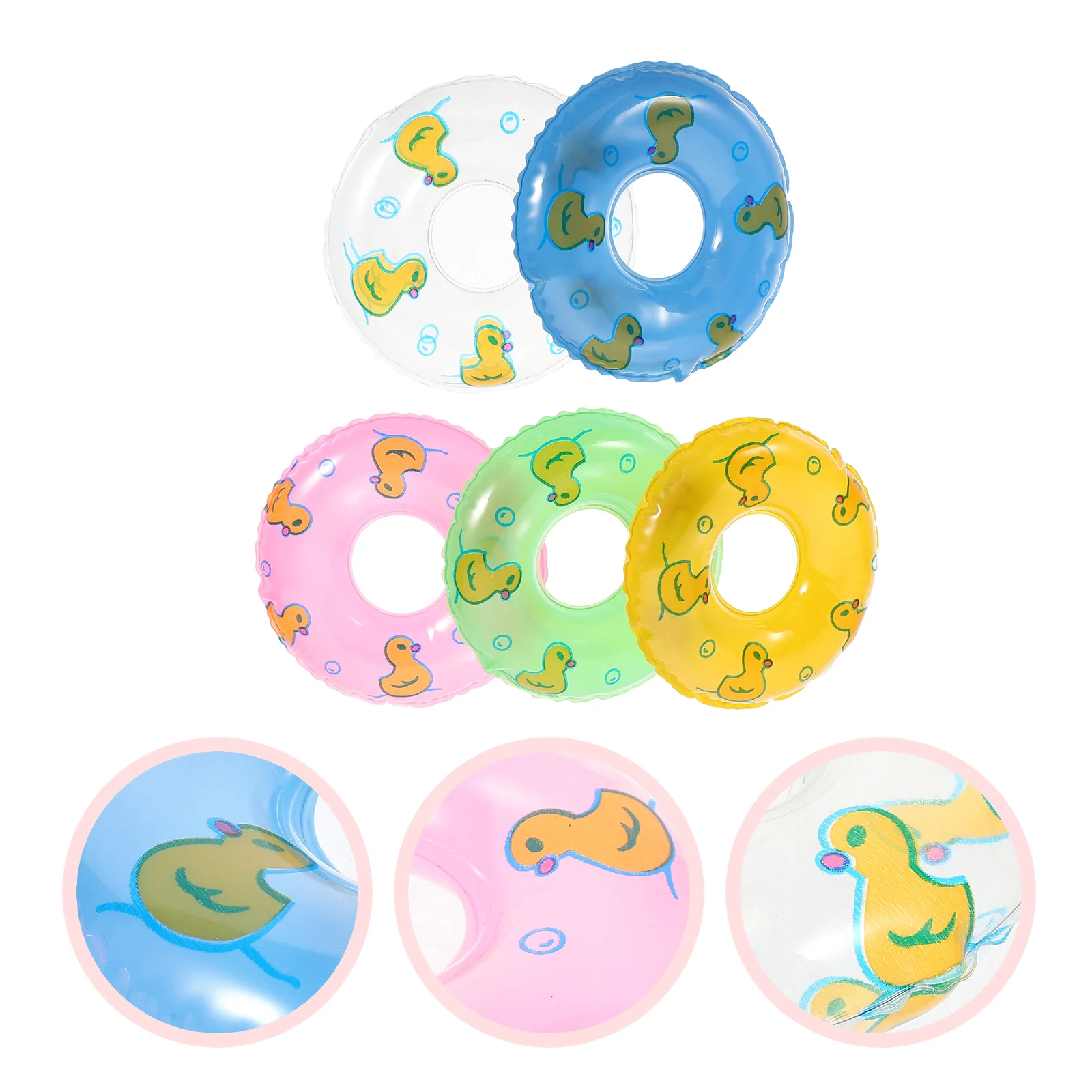 

Duckling Swimming Ring Simulated Mini House Rings Ornaments Small Miniature Decoration Kid Floaties