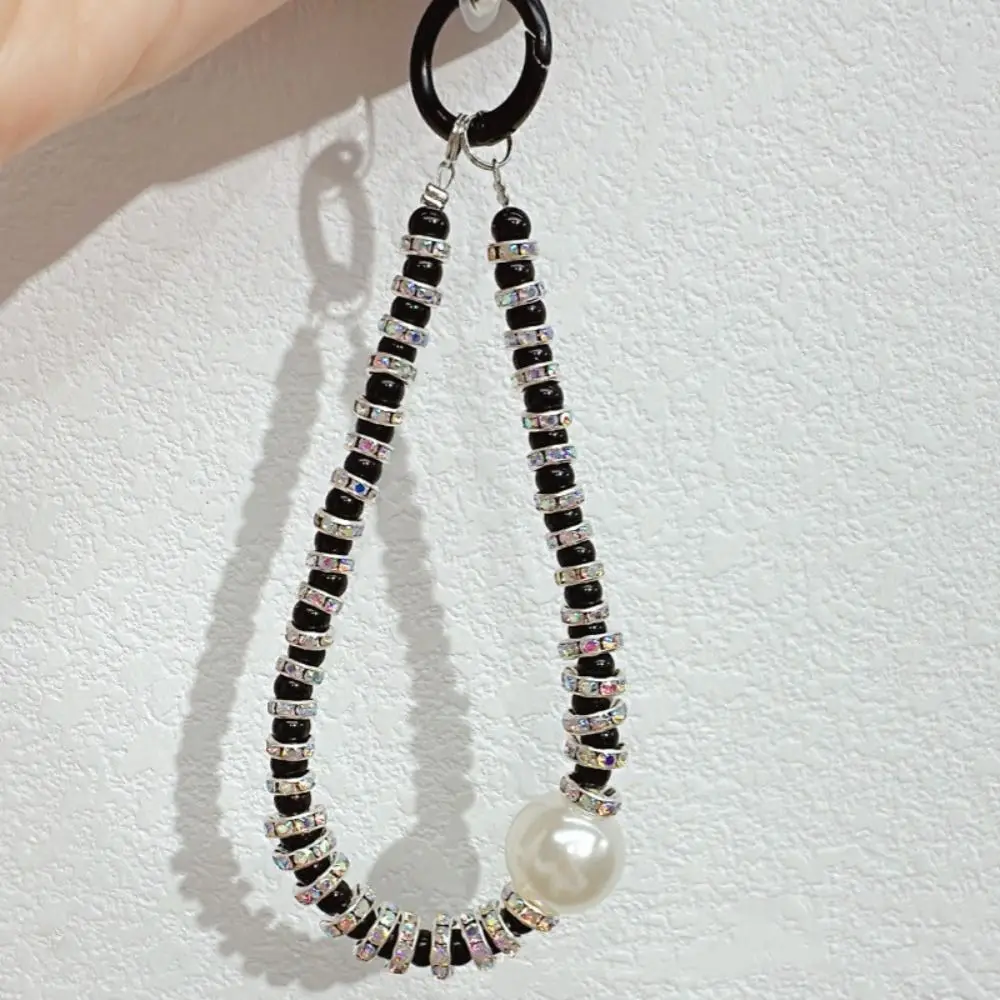 

Fashion Rhinestone Mobile Phone Lanyard Anti-lost Beaded Phone Wrist Straps Short Glitter Cellphone Chain Hanging Cord