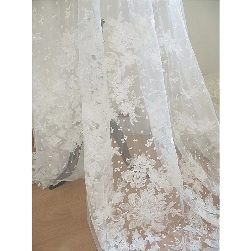 

Новые цветы в лесном стиле с блестками, мягкая игольная вышивка, хлопчатобумажная кружевная ткань, аксессуары для украшения свадебного платья ручной работы своими руками