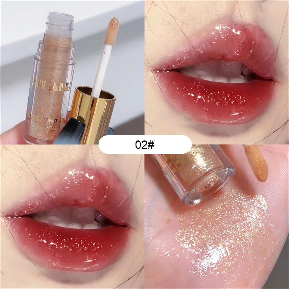 Diamond Shimmer Glitter Lip Gloss 5 สีประกาย Glitter Liquid โปร่งใสลิปสติก Pearl Lip Gloss เซ็กซี่ Pouty Lip Make Up