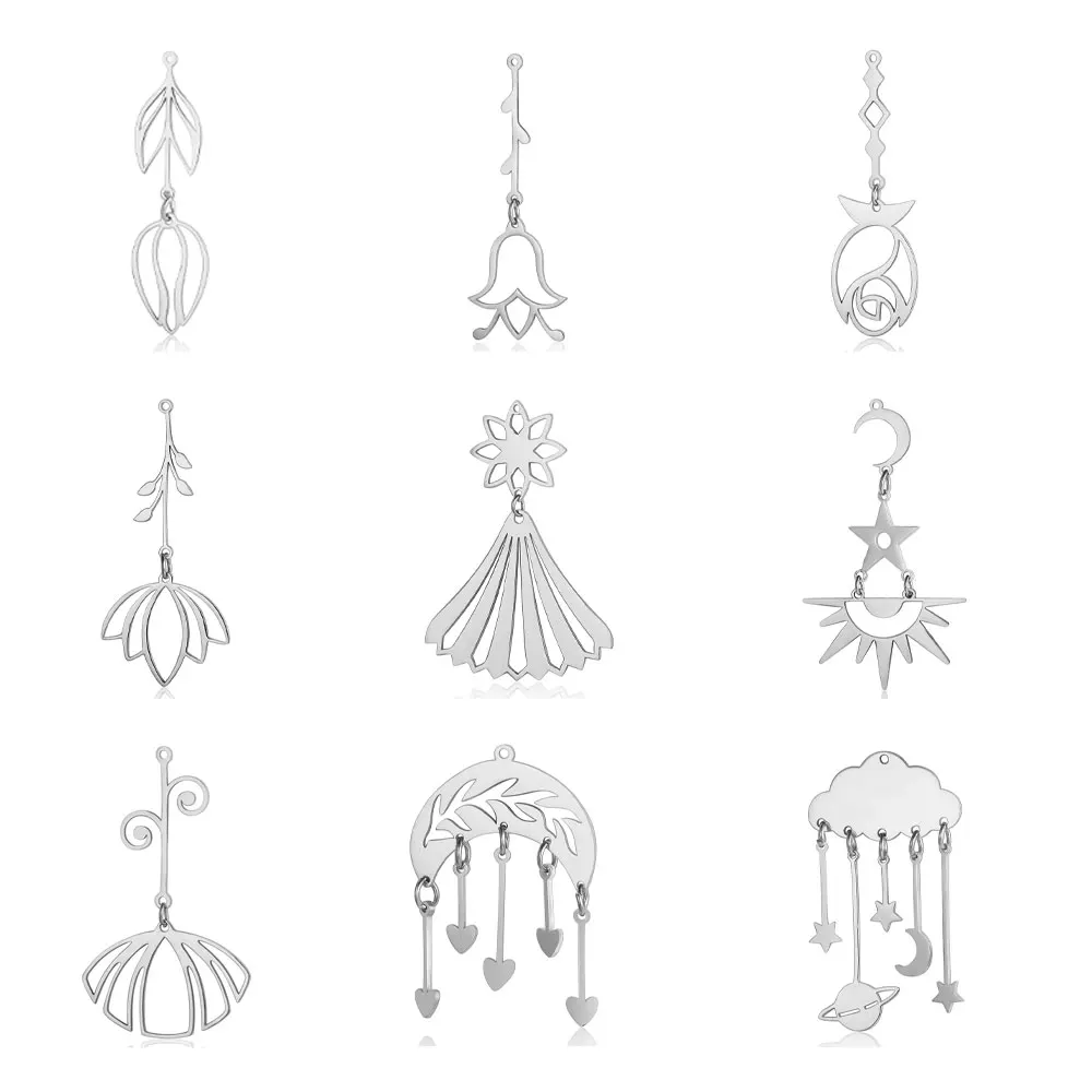 5 יח'\חבילה נירוסטה ענן מאוורר DIY תכשיטי קסמי סיטונאי רוז פרח שרשרת ביצוע תליון לא ידהו איכותי