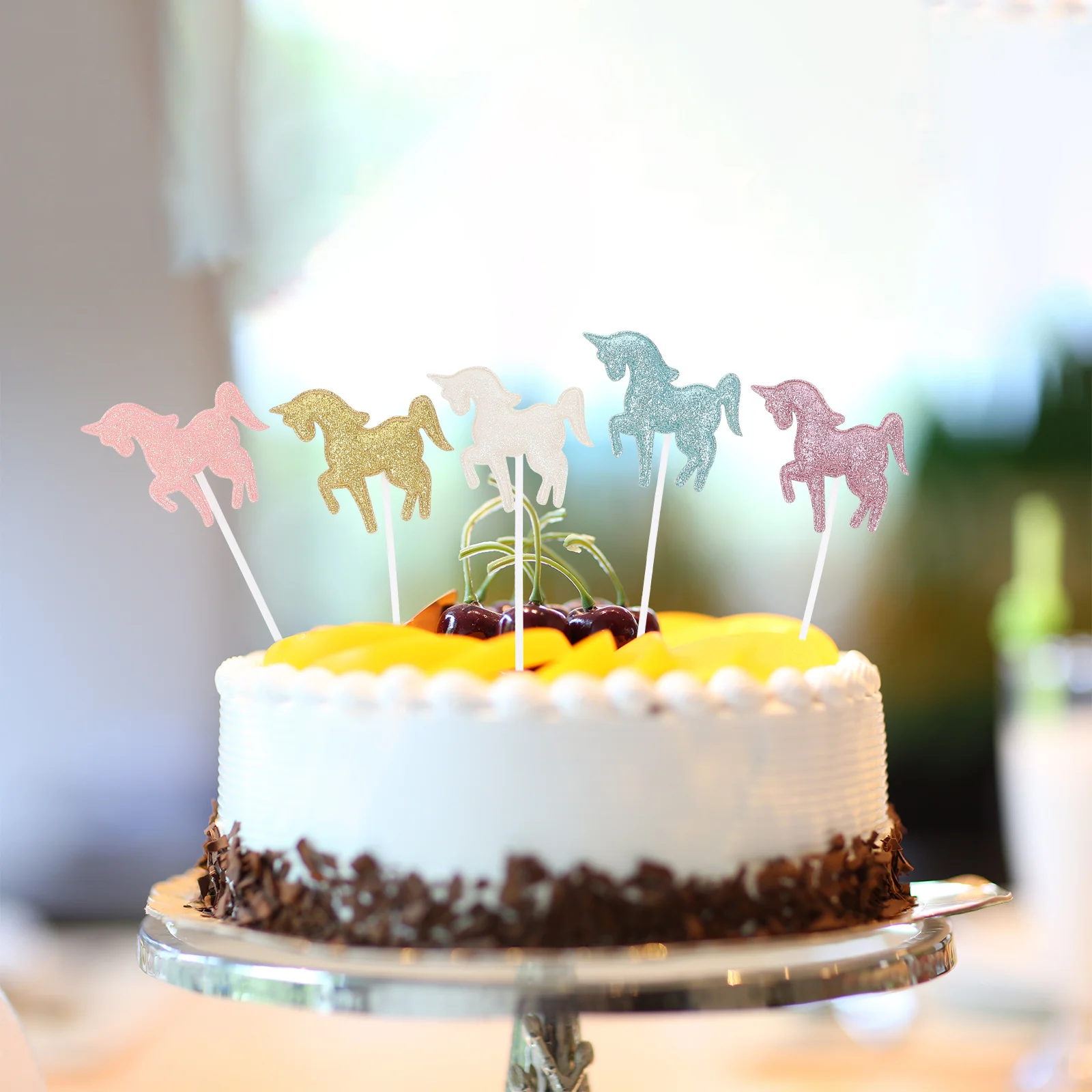 

10Pcs Lovely Cake Topper Sequin Cupcake Decoration for Baby Shower Birthday Party Dessert Cake Photo Prop