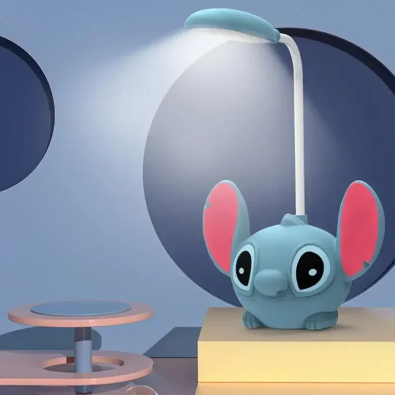 Disney Stitch USB Charging LED Desk Lamp Cute Cartoon Study Eye Protection Night Light Room Decoration Girl&Child Holiday Gifts