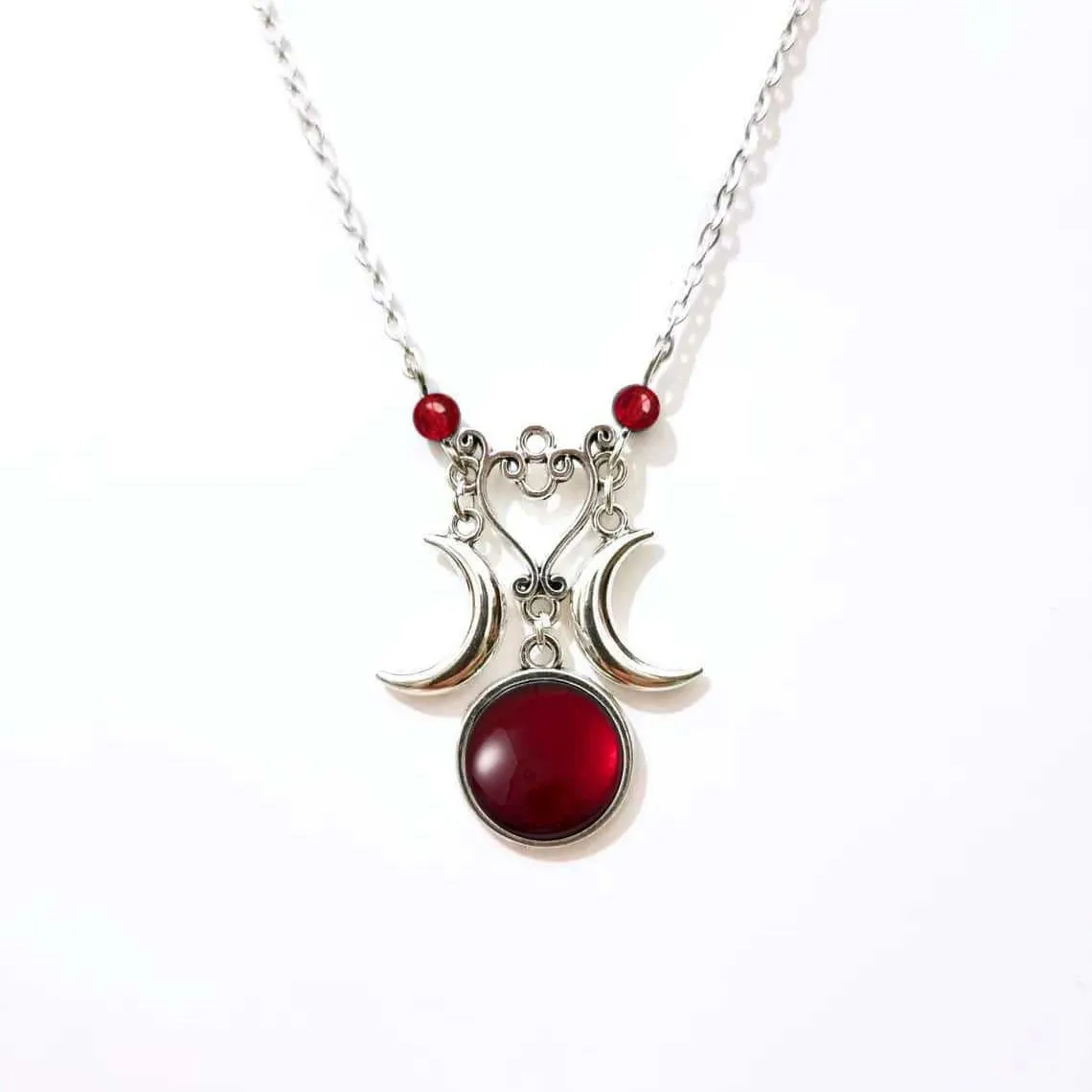 

Vintage Moon Goddess Necklace,Gothic jewelry,Witch Accessory,carving,butterfly,Heart,Red Cameo,pagan,mystery,Choker For Women