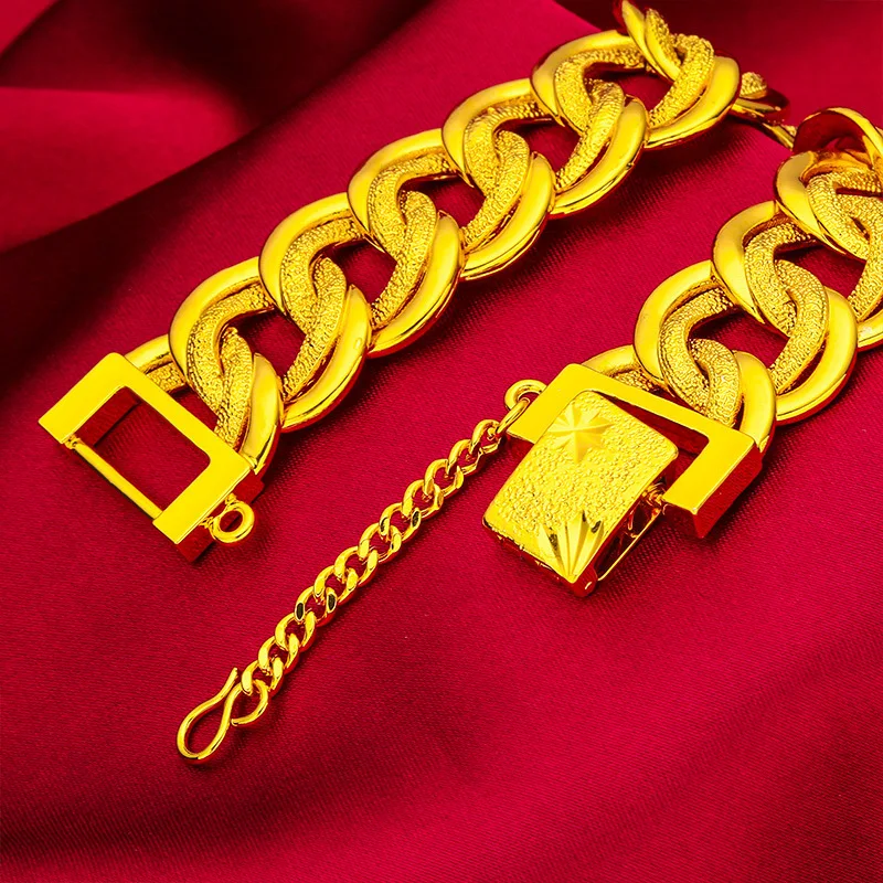 

24K Gold 18mm Flat Bracelet | AU999 Pure Gold, unisex design, mirror-polished finish, sleek and versatile for daily wear