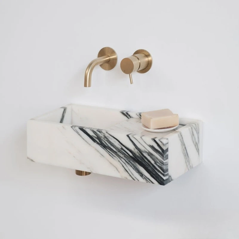 Newstar Panda White Marble Sink With One Hole Custom Order Small Marble Sink