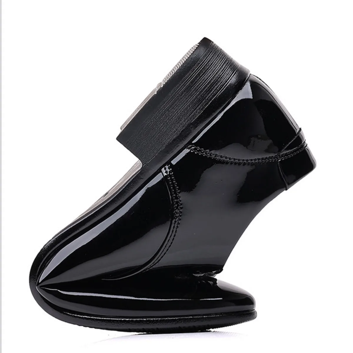 Men's Casual Dress Shoes Mesh Pattern Derby Shoe Classic Lace-up Pointed Formal Oxford Tuxedo Shoes For Men - Image 4