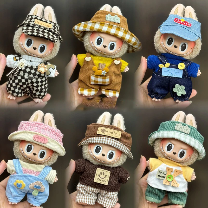 Labubu Clothes Outfit Accessories for Korea Kpop EXO 17cm Labubu V2 V1 Plush Idol Doll's Clothing Leisure Trend Doll Accessories