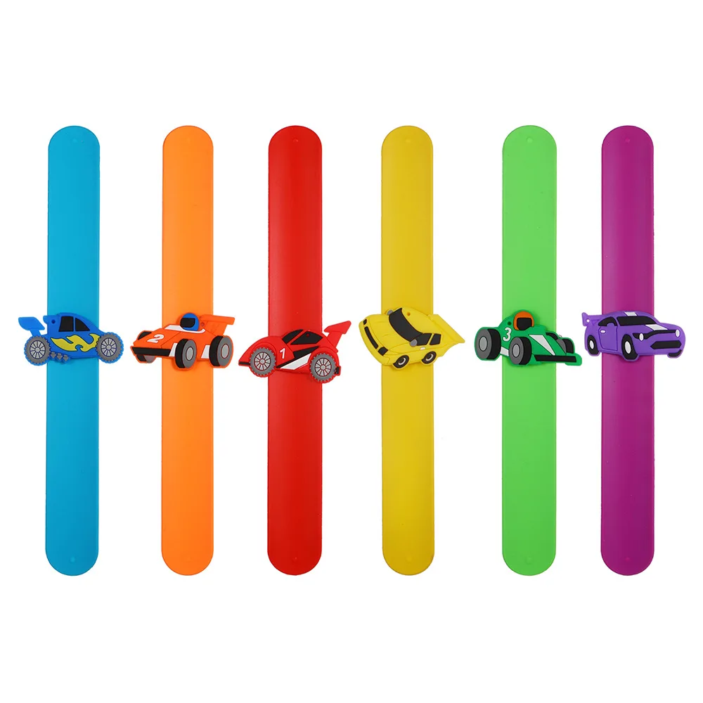 Colorful Car Rubber Slap Bracelet Kid Children Wristband Flexible Wrap Slap Enfant Bangle Festival Holiday Gift Favors