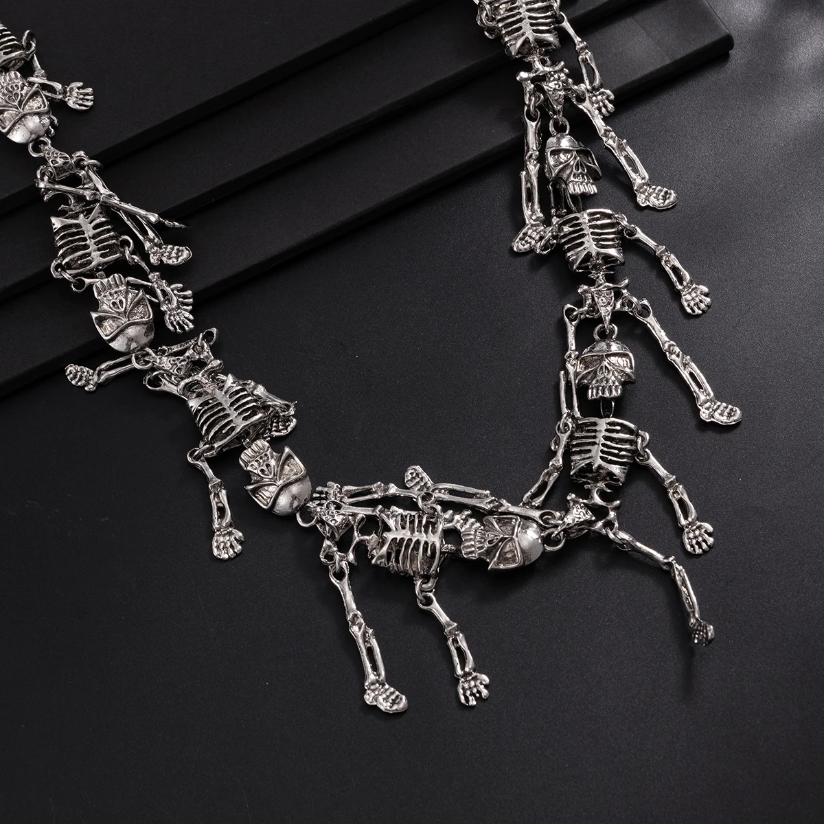 KunJoe Punk Gothic Metall-Totenkopf-Anhänger Schlüsselanhänger Brieftaschenkette für Männer Frauen Hip-Hop Hosen-Accessoire Gothic Jeans Schlüsselring Schmuck – Detail 8