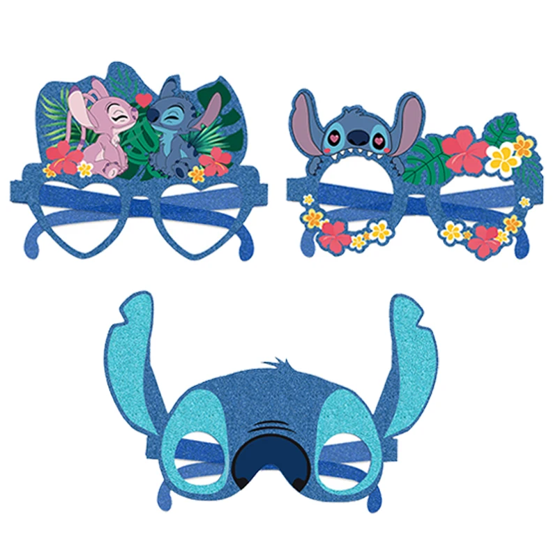 12pcs Disney Lilo & Stitch Party Decoration Paper Glasses Masks Photo Cosplay Props Children\'s Happy Birthday Party Supplies