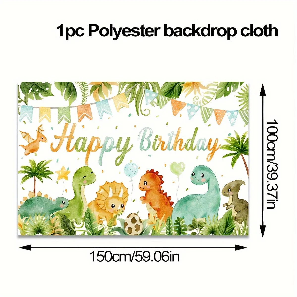 Dinosaur-themed Birthday Background Cloth Vibrant Decoration for Unforgettable Memories, Customizable Background