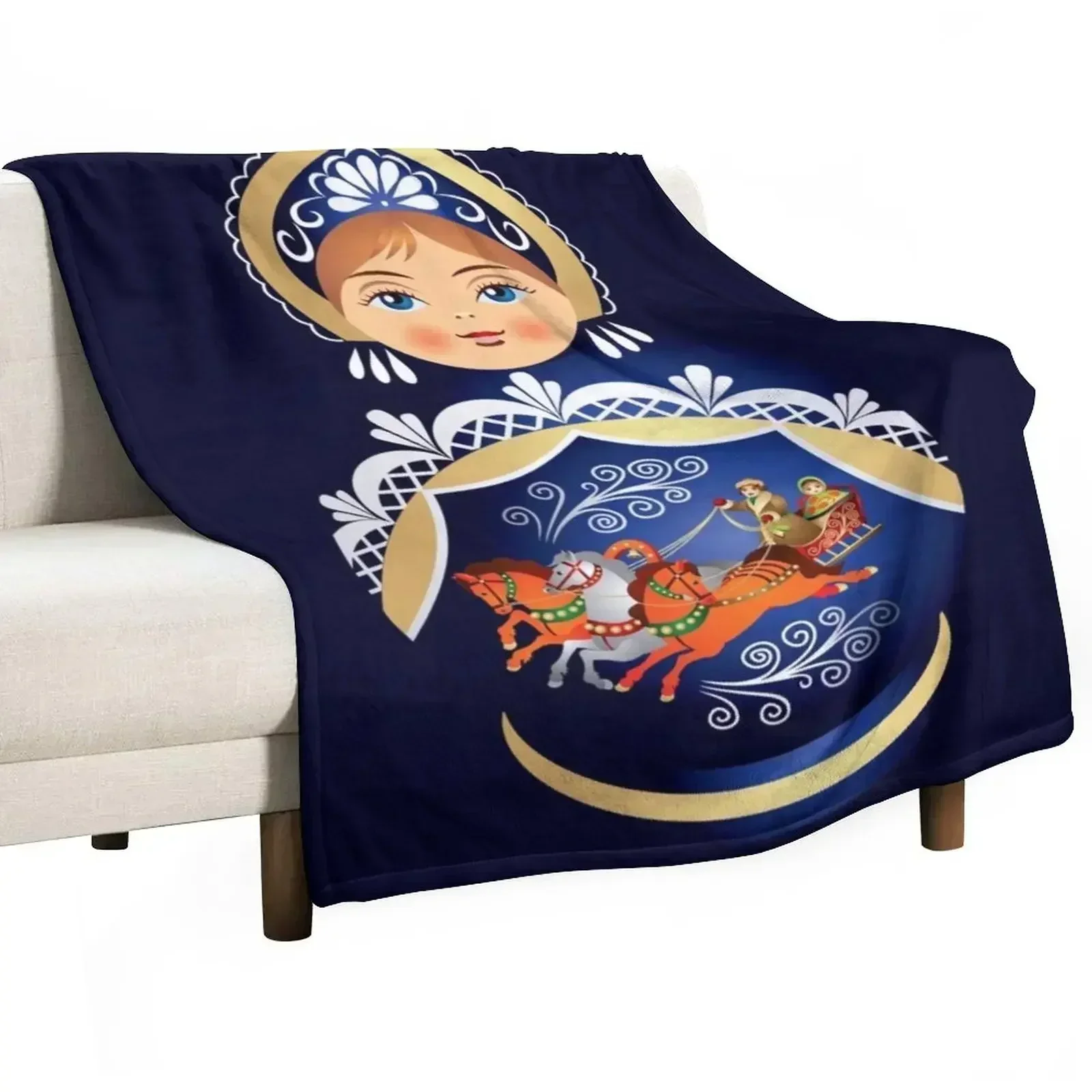 

Babushka Matryoshka Russian Doll Throw Blanket Vintage Luxury Brand Blankets