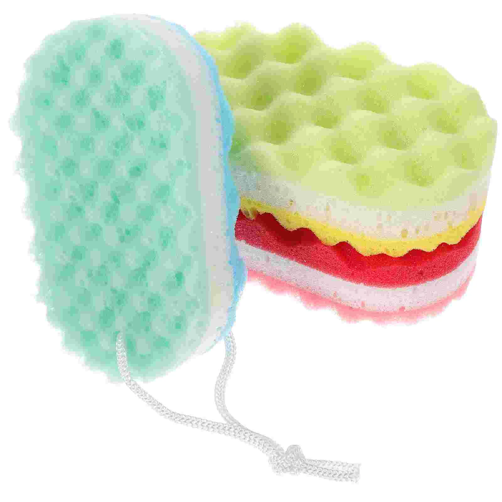 3 Pcs Oval Body Brush Child Bathtub Luffa Wipe M Bathing Scrubbers Exfoliating Sponge