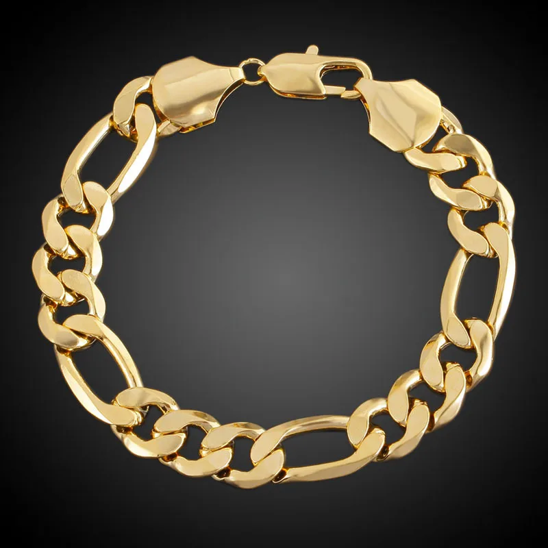 

Luxury 24K 9999 Pure Gold real gold Men's Women's Cuban Figaro Bracelet