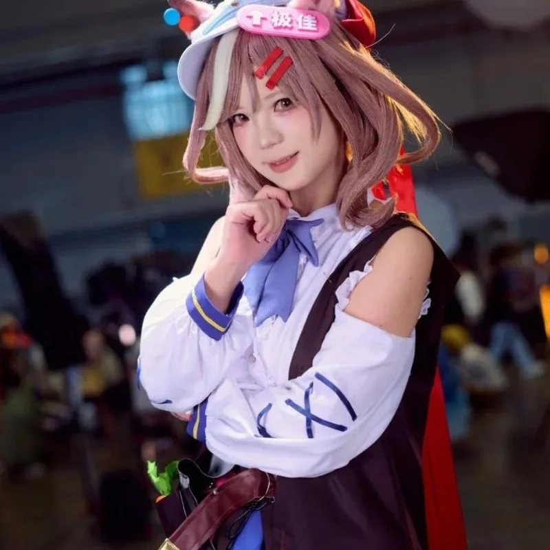 

Game Taiki Shuttle Cosplay Costume White Shirt Purple Skirt JK Cape with Accessories Full Set Role Play Outfit for Women