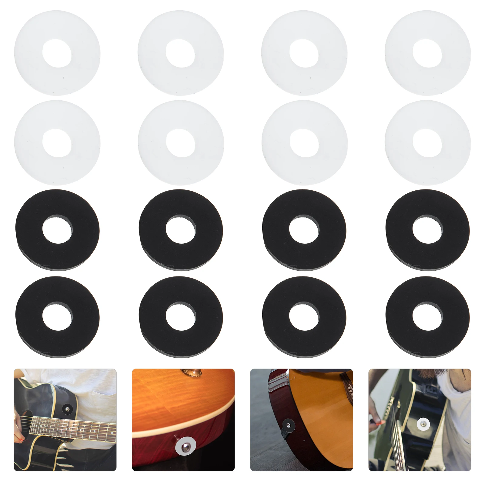

16 Pcs Anti-slip Strap Studs Guitar Accessories Silica Gel Instrument Safe Lock
