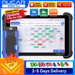 MUCAR 892BT Pro AI OBD2 Scanner Topology Map All System Diagnosis 35 Reset ECU Coding, J2534 /CAN FD/DoIP Lifetime Free Update