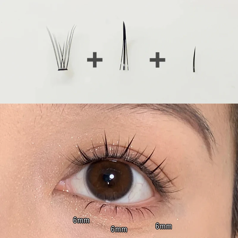 J curl V Shape Under Eyelash Comic Eye Lashes Natural Bottom Lashes Soft Manga Eyelashes Bunches Eyelash Clusters Korean Makeup