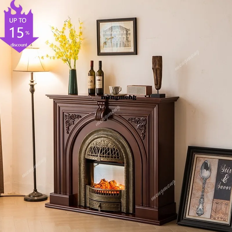 

Американский ретро-шкаф-камин из массива дерева, имитация огня, французский настенный шкаф для веранды