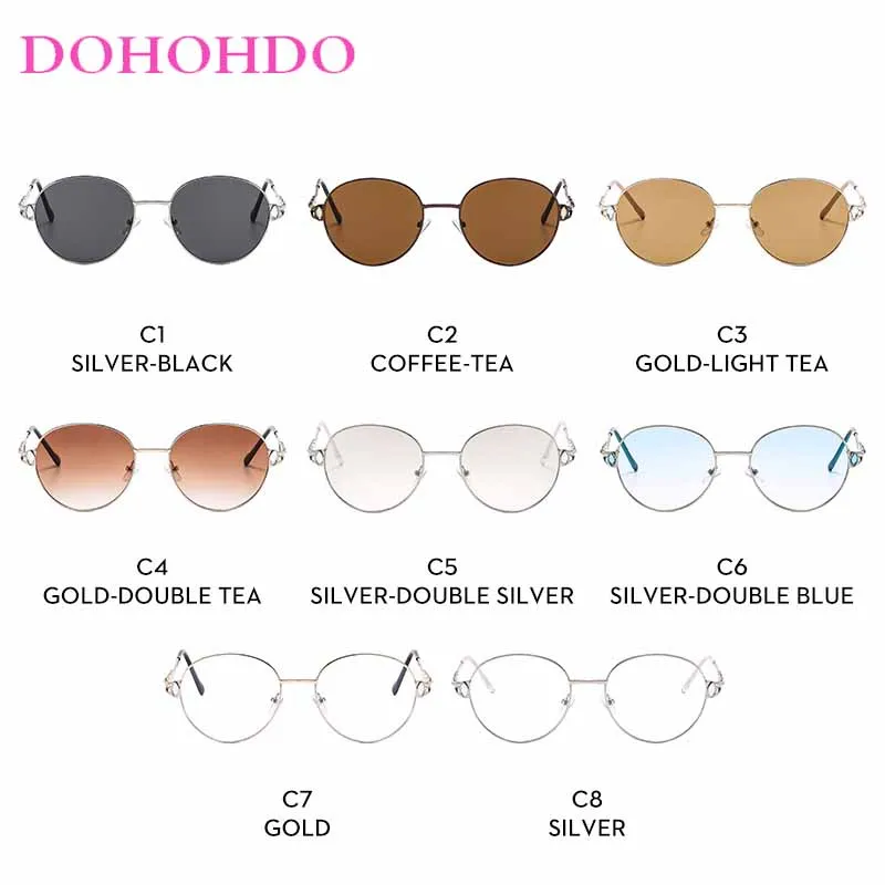 Fashion Vintage Small Oval Metal Frame Sunglasses Women Luxury Brand Design Punk Travel Driving Sun Glasses UV400 Lentes De Sol