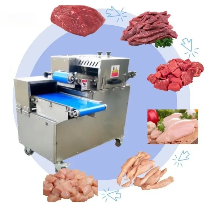 Custom made  Industrial Frozen Chicken Cutter Meat Slicer Machine Fish Dicing Beef Meat Cube Cutting Machine