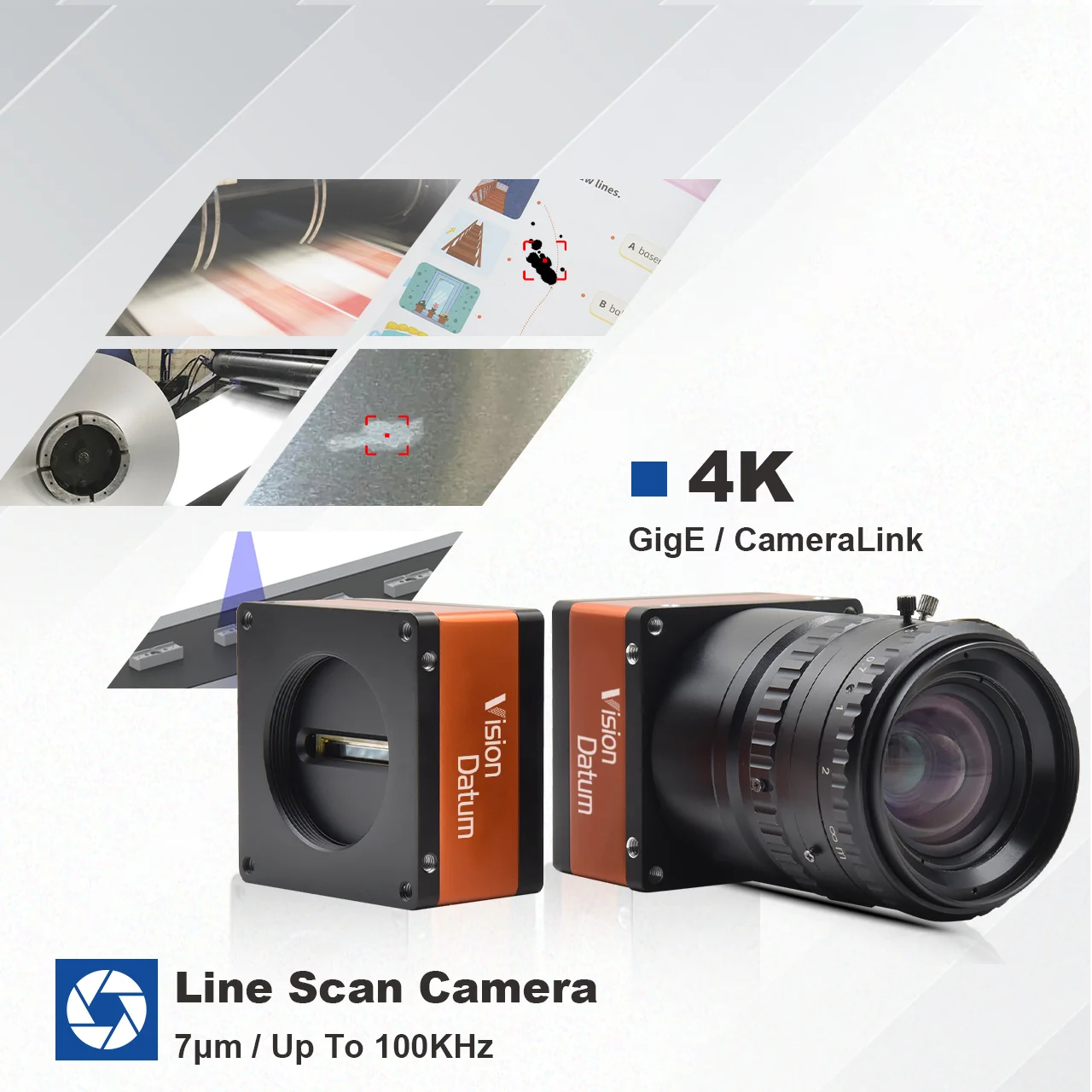 Machine Vision 4K 28kHz GigE CMOS High Resolution Line Scan Camera For Industrial Inspection