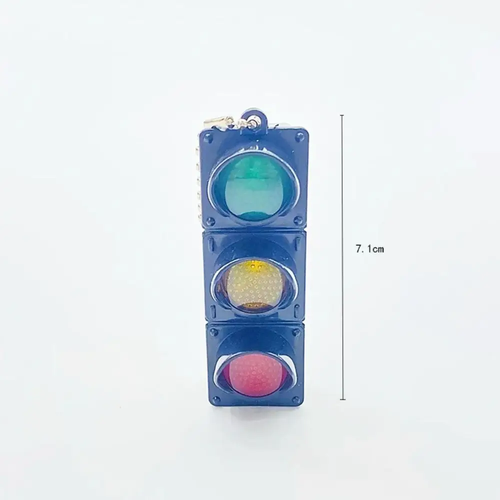 Plastic Traffic Light Key Chain Glowing Charms Bag Pendant Signal Light Pendant Car Keychains Jewelry Accessories 3D Key Ring