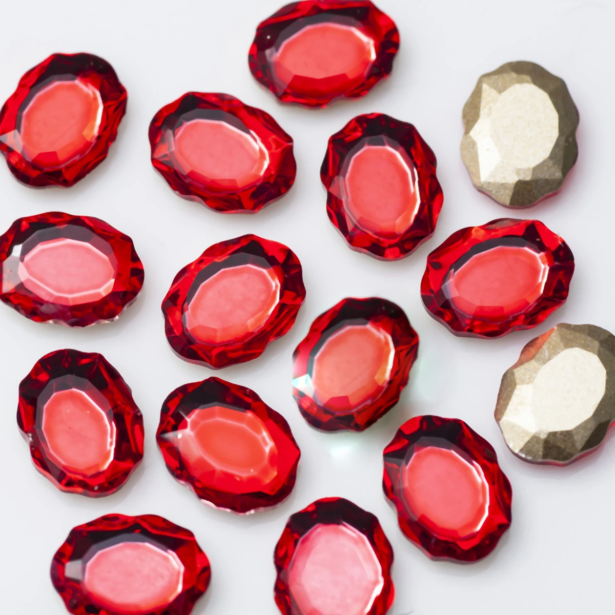 100 قطعة 6x8 مللي متر الباروك مرآة مسمار أجزاء كريستال حجر الراين متعدد الألوان الأظافر اكسسوارات مسطحة القاع مسمار الفن الديكور