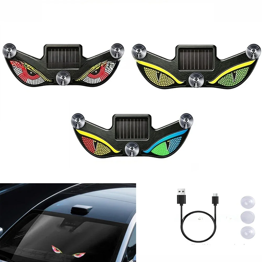 Solar Powered Triangle LED Ambient Light With USB Charging And Suction Cups For Car Rear Window Decorative Lamp Night Safety