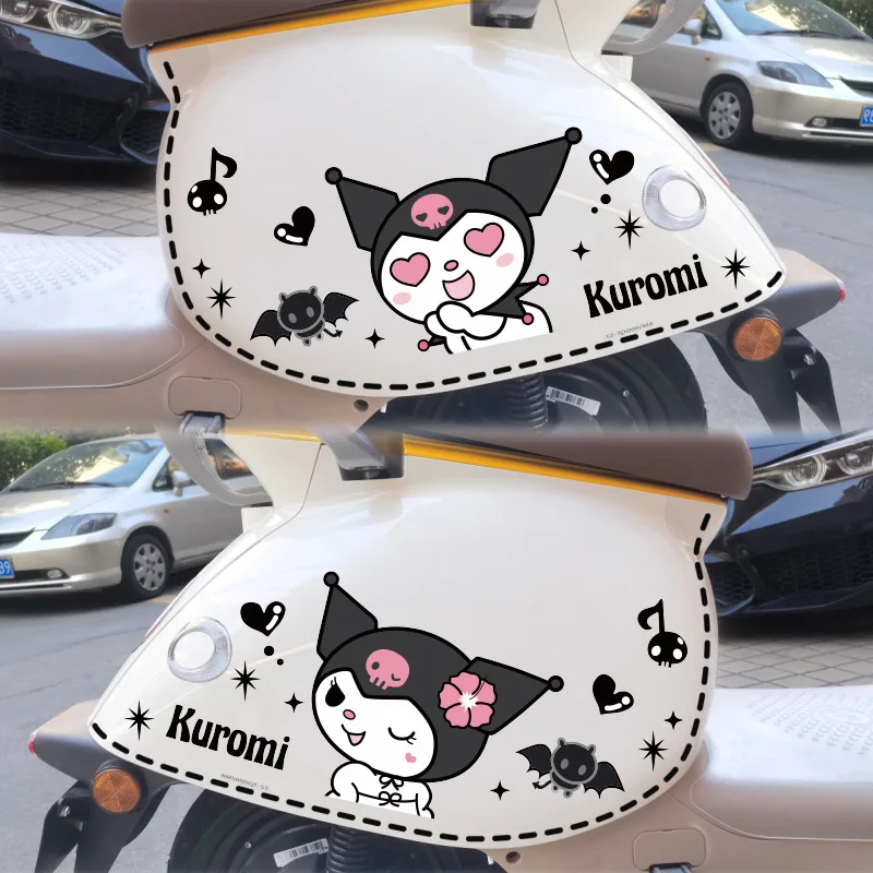 Sanrio Kuromi Electric Car Stickers Anime Body Door Decoration Stickers Masked Scratches Creative Stickers Cute Car Accessories