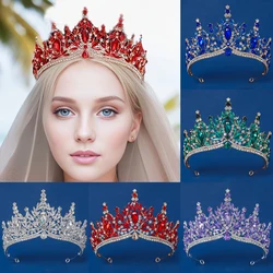 Fashion More Color Crystal Bridal Tiara Crowns For Women Bride Queen Princess Diadems Wedding Hair Accessories