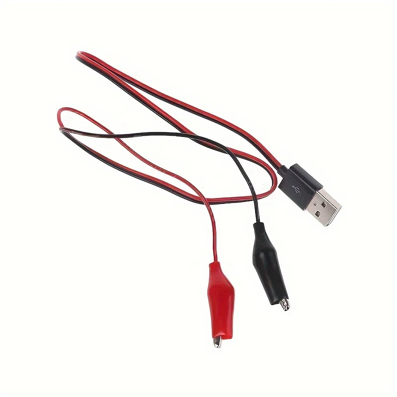 Test Clips Clamp To USB Male Female Connector Cable Crocodile Electrical Clip Power Supply Extension Wire Adapter 60CM