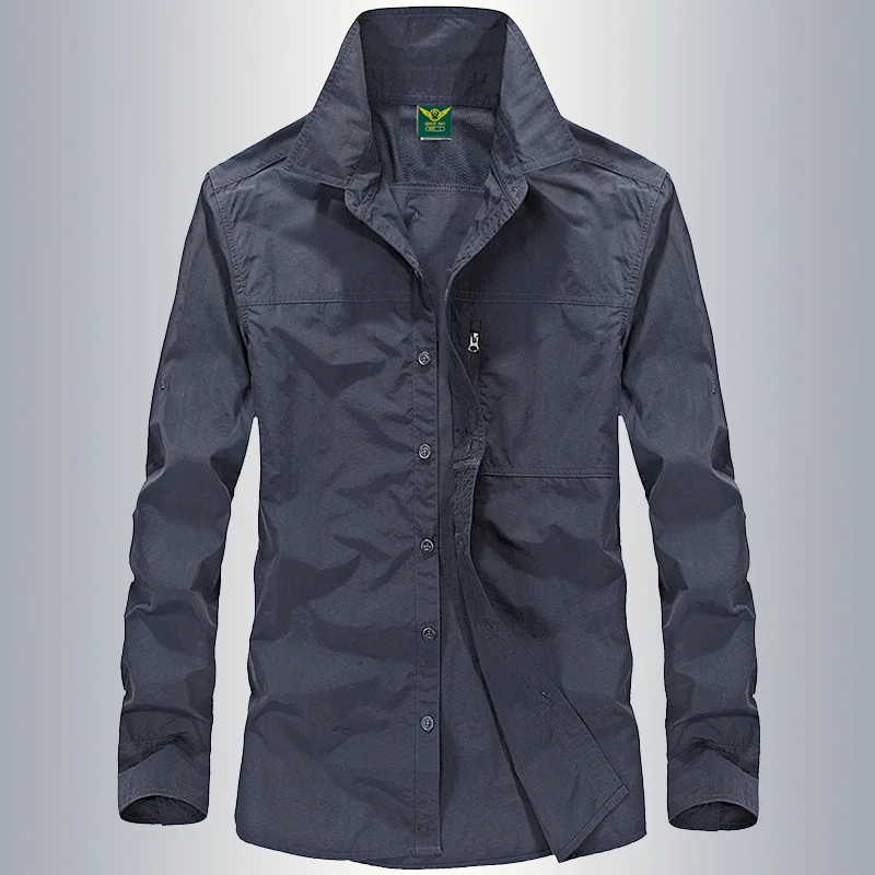 

Men Military Outdoor Multi-pocket Tooling Shirts New Spring Male Cotton Casual Shirts High Quality Man Solid Long-sleeved Shirts