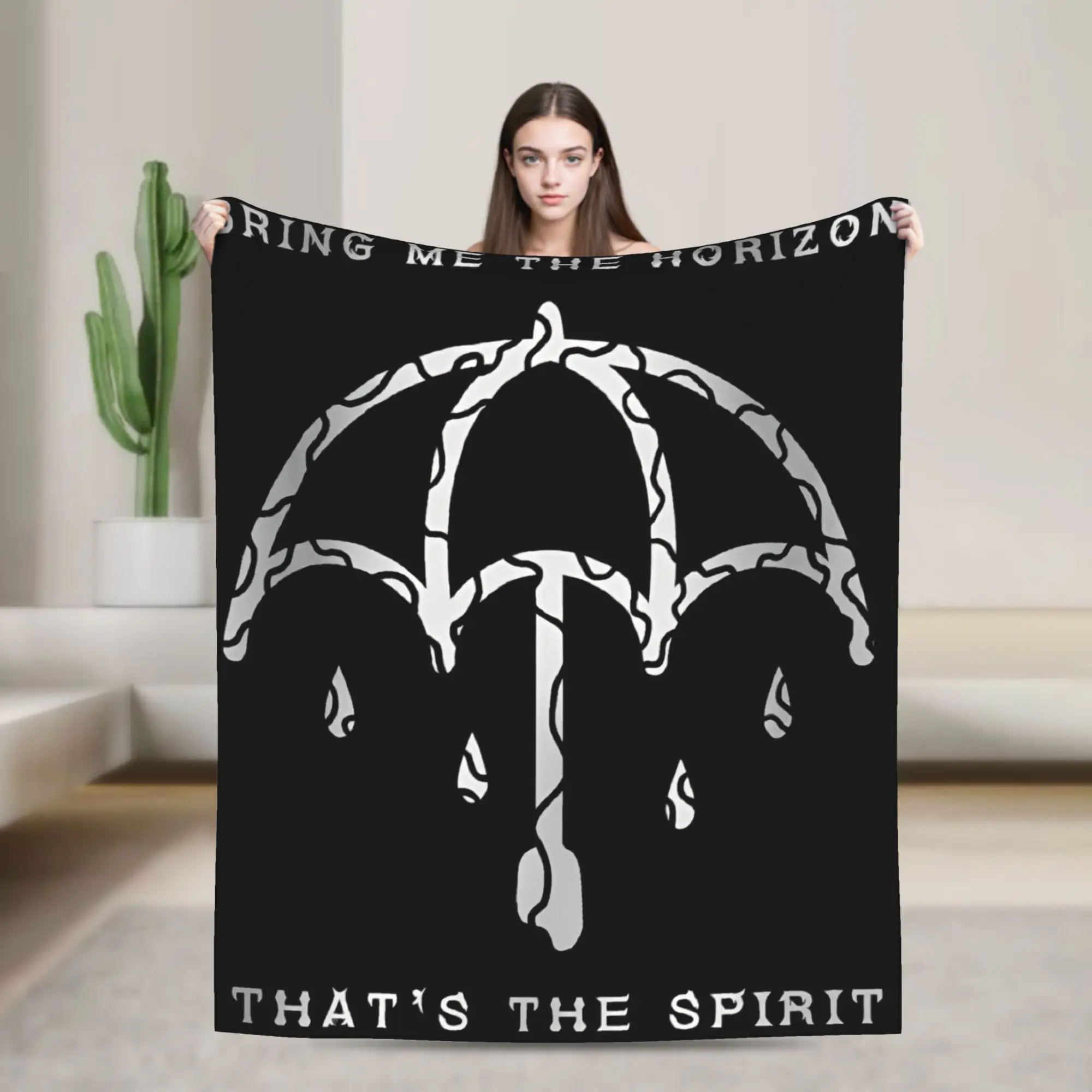 Bmth traga-me o horizonte cobertor banda de rock britânico quente macio engraçado pelúcia lance cobertor para ao ar livre flanela colcha capa de cama