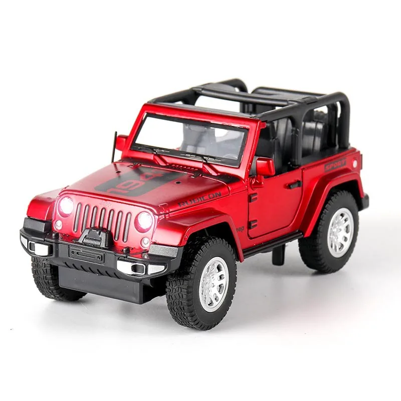 1:32 jeep Wrangler Rubicon modello di auto in lega Diecasts giocattolo in metallo veicoli fuoristrada modello di auto collezione di simulazione giocattolo per bambini regalo