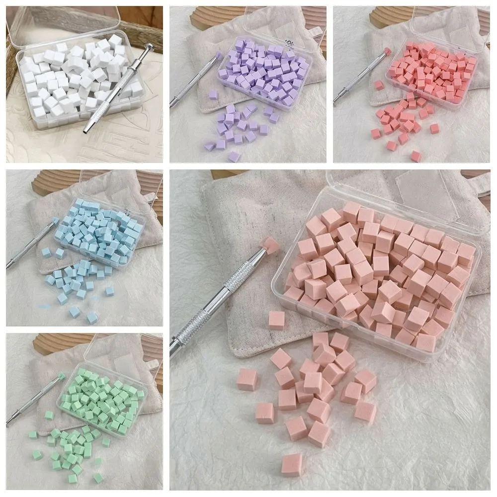 Elastische Färbung Stempeln Farbverlauf Nagel Schwamm Set Weiche High Rebound Nagel Stamper Schwamm Mini Quadrat Nail art Tofu Chunks Mädchen