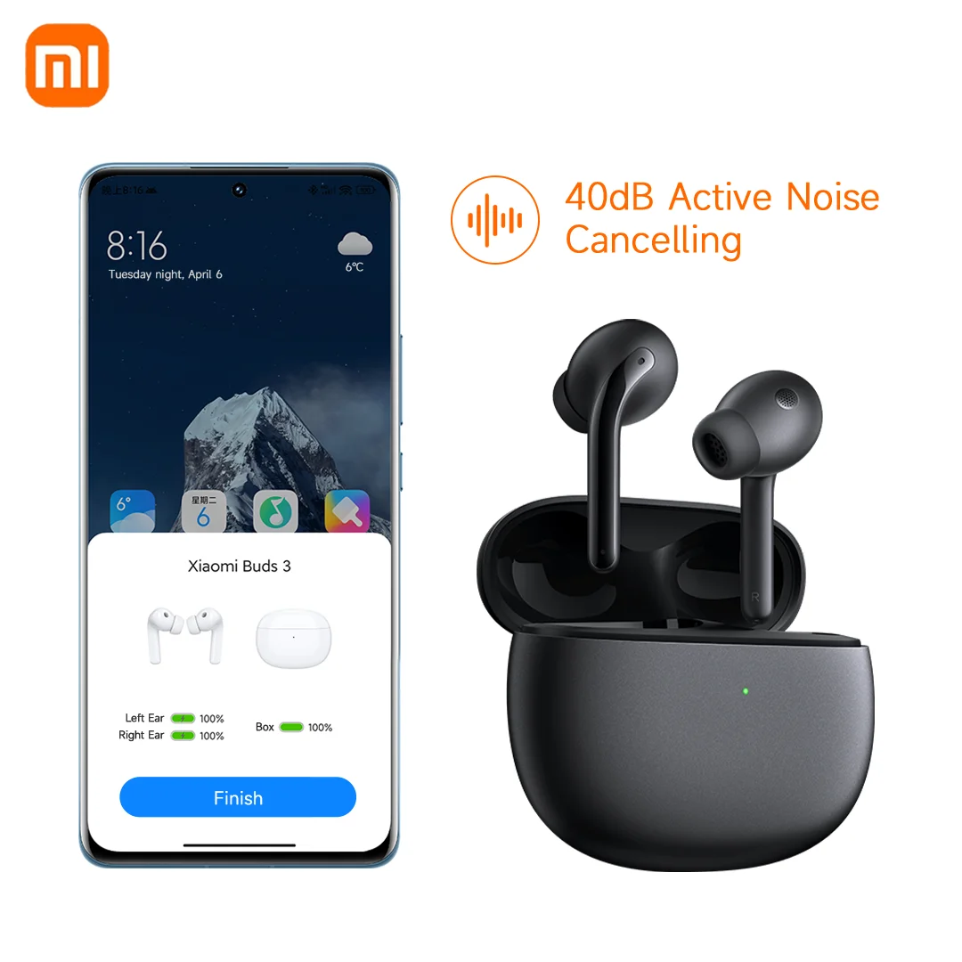 Original Xiaomi Buds 3 Wireless Earphone Active Noise Cancelling TWS Bluetooth 5.2 Earphones Wireless headphones 2023 NEW