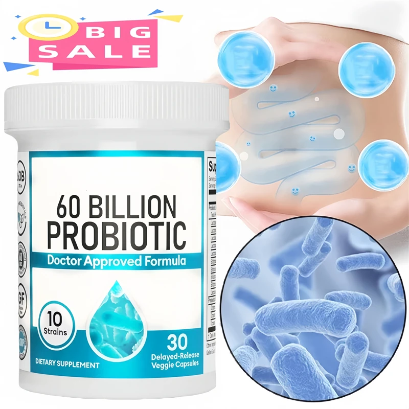 

Пробиотики, 60 миллиардов, капсулы CFU, 10 строк + органические пребиотики — здоровье пищеварения и желобов — помогает сжигать жиром, метаболизм