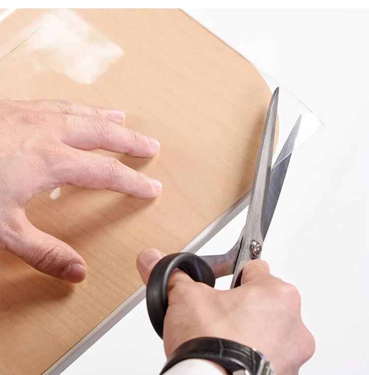 Transparenter PVC-Tischschutz, 0,7 mm dick, wasserdicht, ölbeständig, für Küchenschreibtisch und Esstisch, ideal für Zuhause und Büro – Detail 7