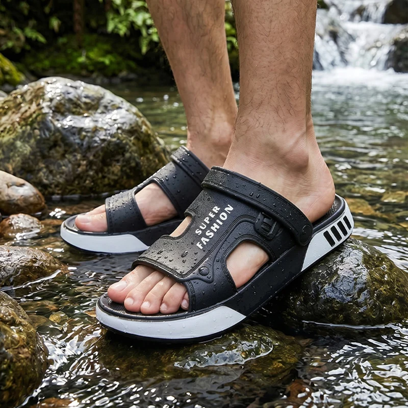 Fashion Decoration Lightweight Eva Sandals Men Summer 2026 Non Slip Thick Bottom Water Shoes Plus Size 47 Brand Sandals for Men