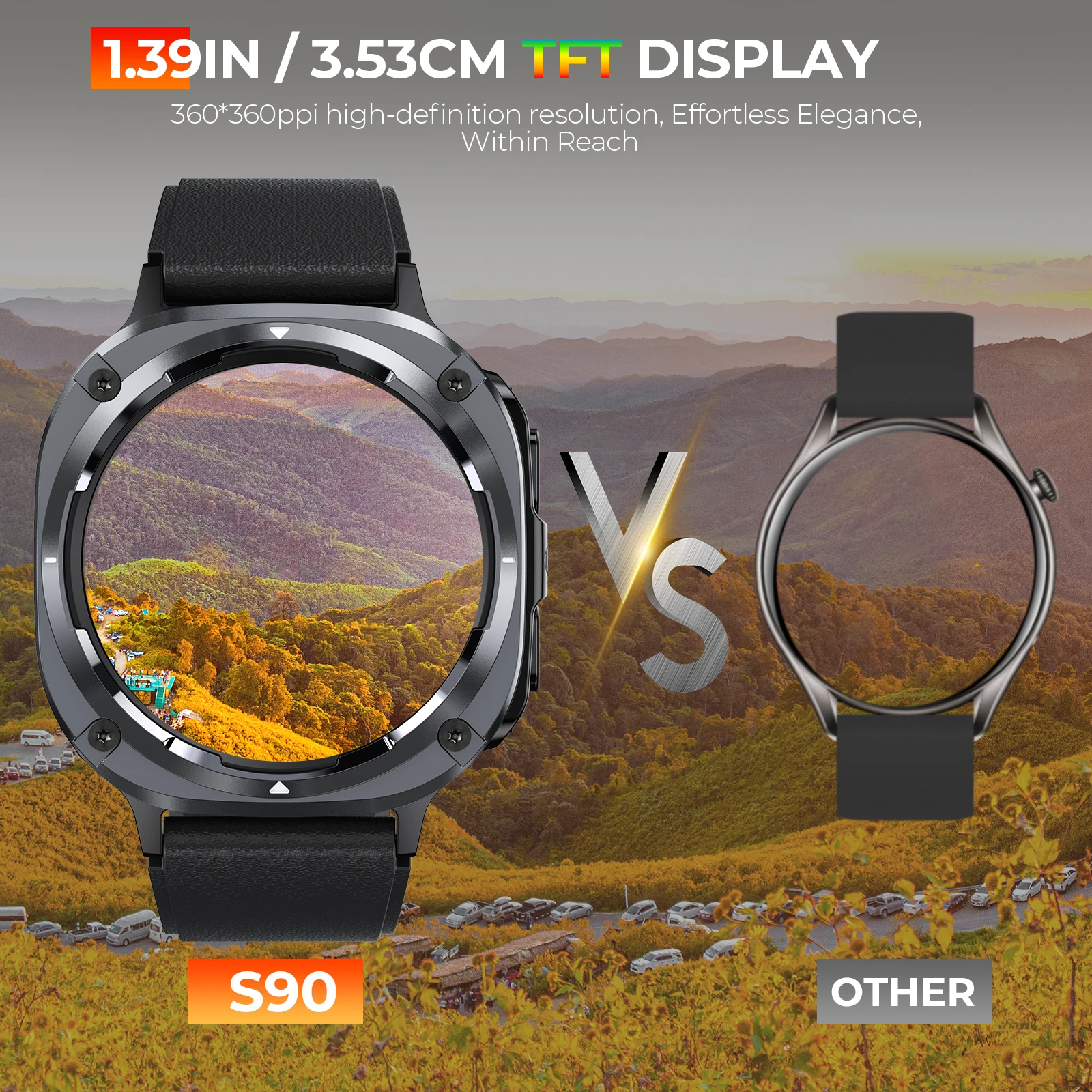 EIGIIS Smart Watches for Men with 1.39"HD Screen Sport Modes Heart Rate Sleep Detection Local Music IPx8 Waterproof Smartwatch